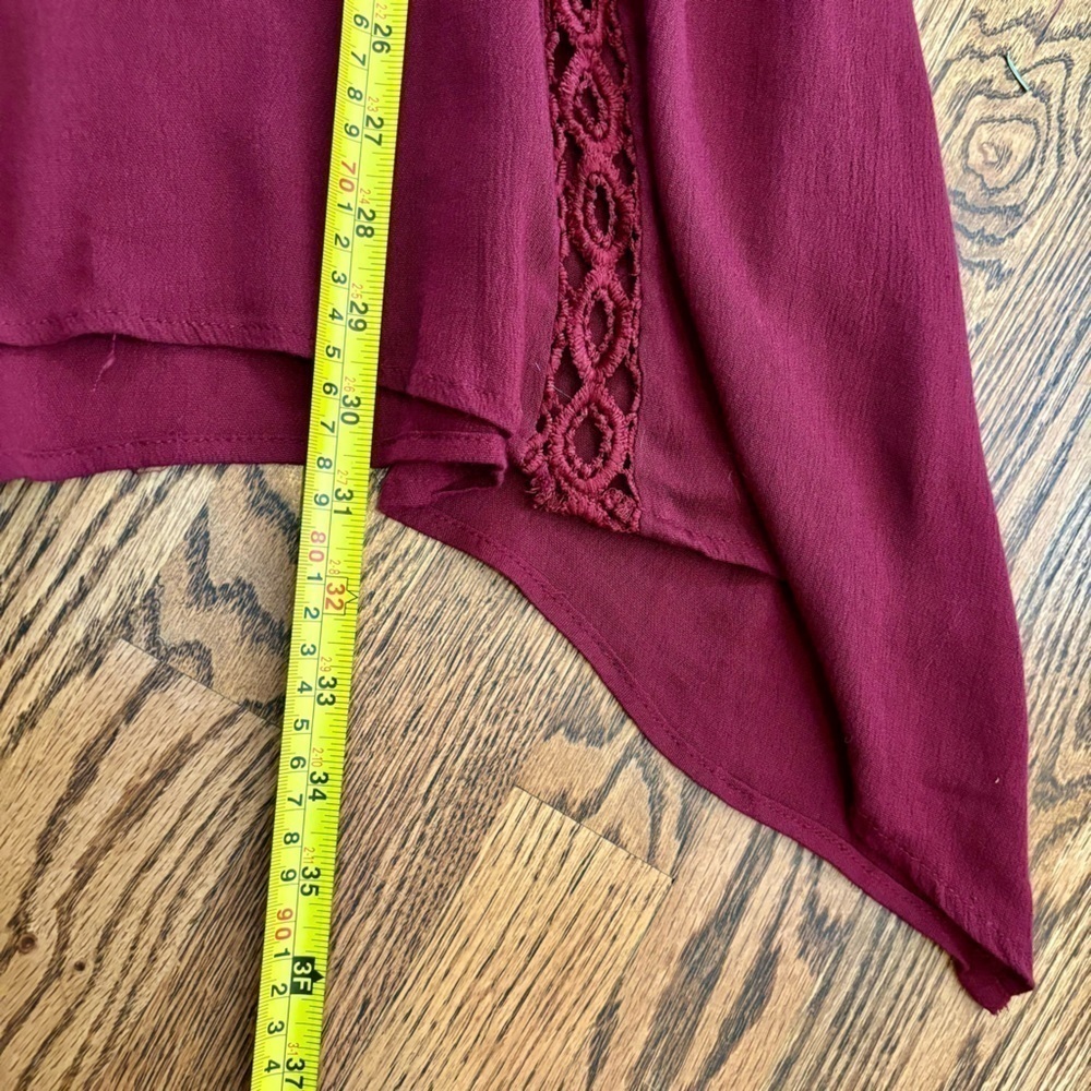 Ecru Lab Dress Small Long Sleeves Crochet Lace Detail Rayon Ties Tassels Boho - Picture 16 of 16